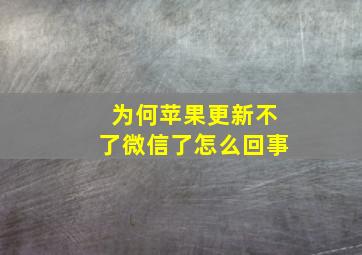 为何苹果更新不了微信了怎么回事