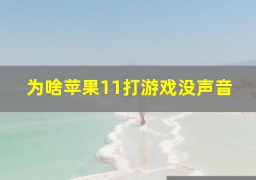 为啥苹果11打游戏没声音