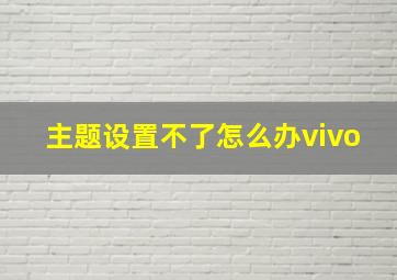 主题设置不了怎么办vivo