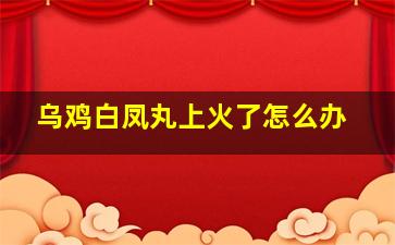 乌鸡白凤丸上火了怎么办