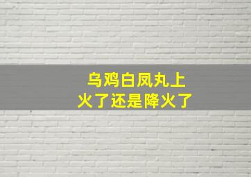 乌鸡白凤丸上火了还是降火了