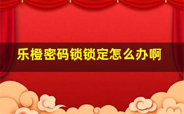 乐橙密码锁锁定怎么办啊