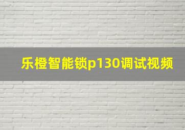 乐橙智能锁p130调试视频