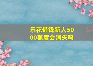 乐花借钱新人5000额度会消失吗