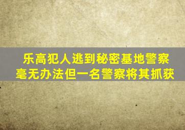 乐高犯人逃到秘密基地警察毫无办法但一名警察将其抓获