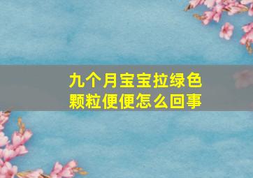 九个月宝宝拉绿色颗粒便便怎么回事