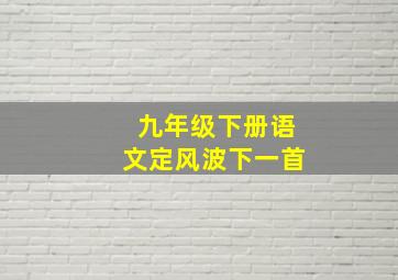 九年级下册语文定风波下一首