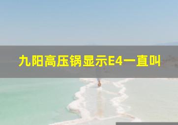 九阳高压锅显示E4一直叫