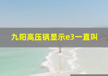 九阳高压锅显示e3一直叫