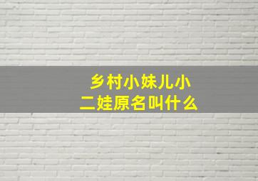 乡村小妹儿小二娃原名叫什么