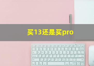 买13还是买pro