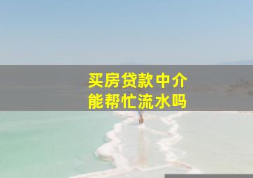 买房贷款中介能帮忙流水吗