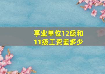 事业单位12级和11级工资差多少