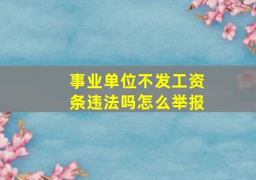 事业单位不发工资条违法吗怎么举报