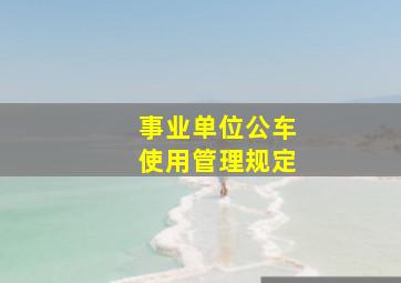 事业单位公车使用管理规定