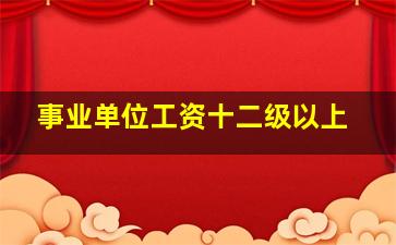 事业单位工资十二级以上