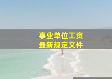 事业单位工资最新规定文件