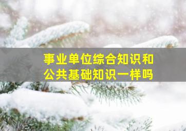 事业单位综合知识和公共基础知识一样吗