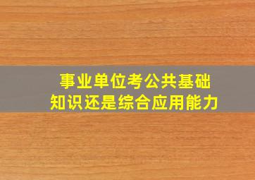 事业单位考公共基础知识还是综合应用能力