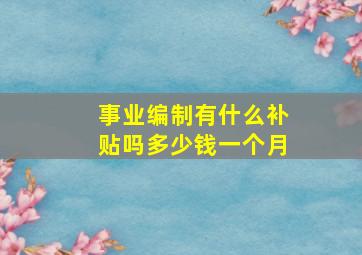 事业编制有什么补贴吗多少钱一个月