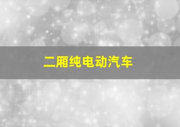 二厢纯电动汽车