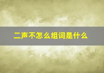 二声不怎么组词是什么