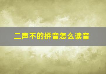 二声不的拼音怎么读音