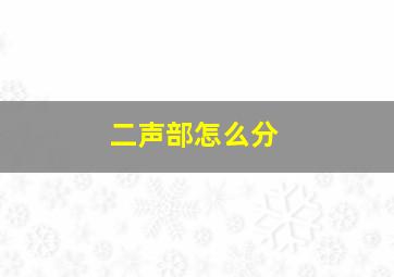 二声部怎么分