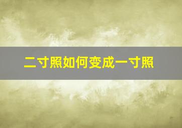 二寸照如何变成一寸照