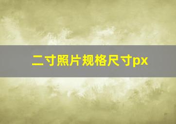 二寸照片规格尺寸px