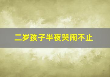 二岁孩子半夜哭闹不止