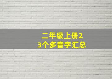 二年级上册23个多音字汇总