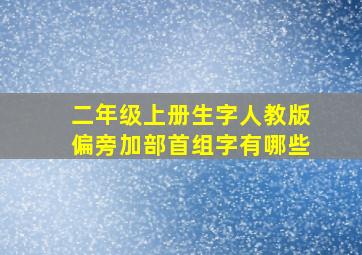 二年级上册生字人教版偏旁加部首组字有哪些