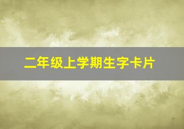 二年级上学期生字卡片