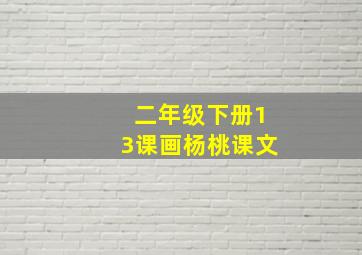 二年级下册13课画杨桃课文