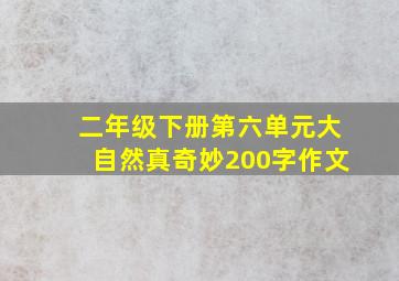 二年级下册第六单元大自然真奇妙200字作文