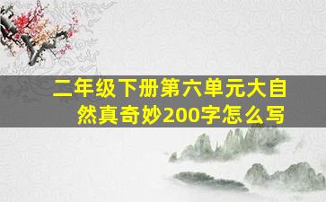 二年级下册第六单元大自然真奇妙200字怎么写