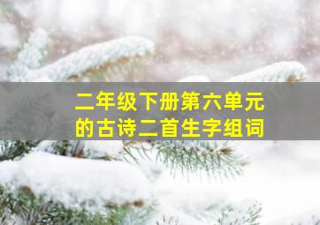 二年级下册第六单元的古诗二首生字组词