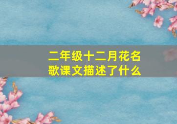 二年级十二月花名歌课文描述了什么