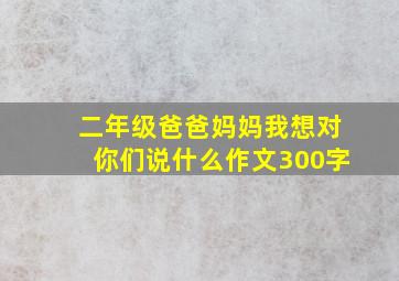 二年级爸爸妈妈我想对你们说什么作文300字