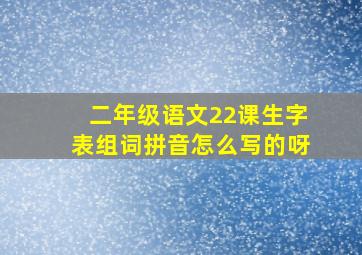 二年级语文22课生字表组词拼音怎么写的呀