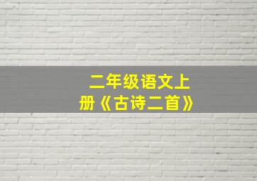 二年级语文上册《古诗二首》