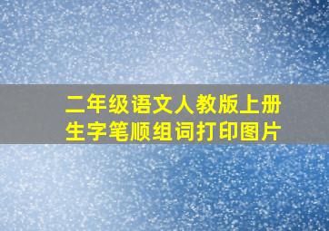 二年级语文人教版上册生字笔顺组词打印图片