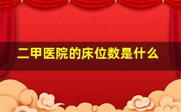 二甲医院的床位数是什么