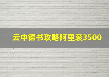 云中锦书攻略阿里衮3500