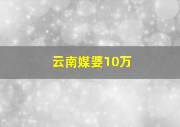 云南媒婆10万