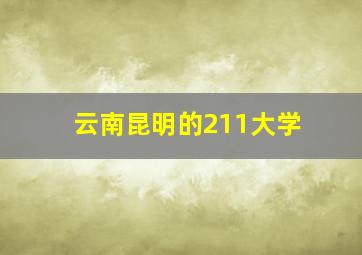 云南昆明的211大学