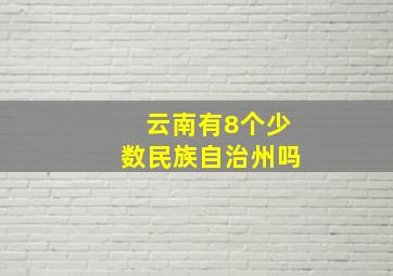 云南有8个少数民族自治州吗