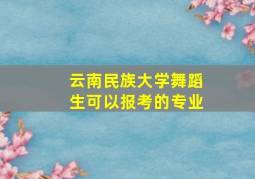 云南民族大学舞蹈生可以报考的专业