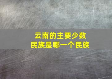 云南的主要少数民族是哪一个民族